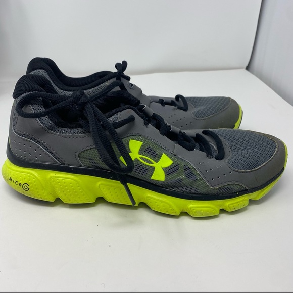 Under Armour Shoes | Under Armour Gray Neon Green Sneaker Art1242012 Size 6Y | Color: Gray/Green | Size: 6b | Theshopist's Closet